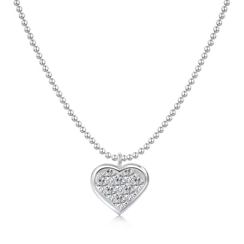 Ouish Nicole Heart Zircon Sterling Silver Necklace