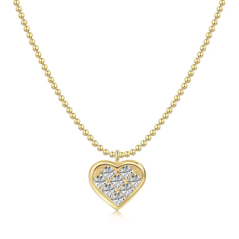 Ouish Nicole Heart Zircon Sterling Silver Necklace