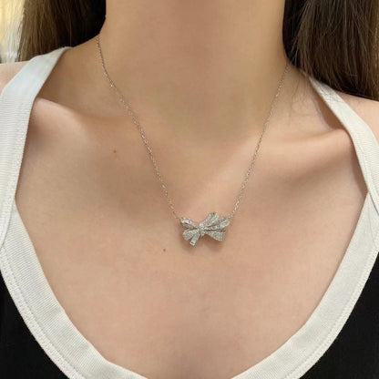 Butterfly Love Bow Glint Sterling Silver Necklace