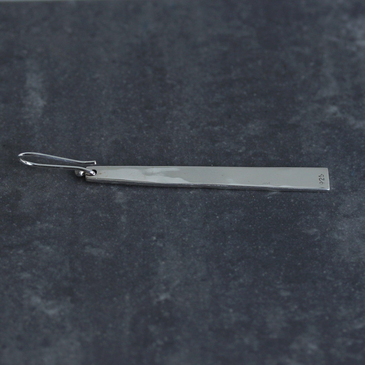 Sterling Silver Long Hammered Bar Drop Earrings - STERLING SILVER DESIGNS