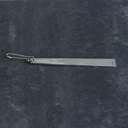 Sterling Silver Long Hammered Bar Drop Earrings - STERLING SILVER DESIGNS