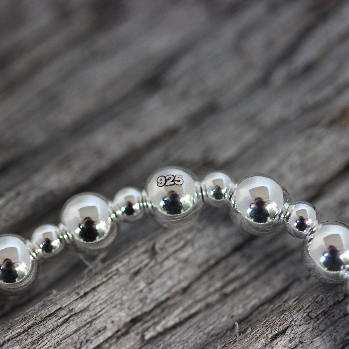 Sterling Silver 3mm + 5mm Ball Stretch Bracelet 18cm - STERLING SILVER DESIGNS