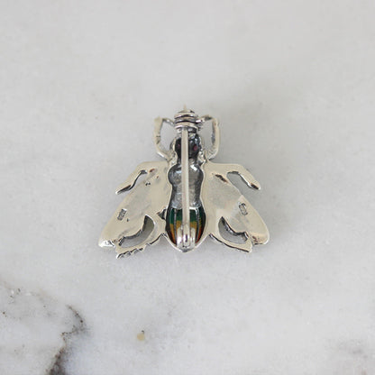 Sterling Silver Marcasite & Enamel Small Bee Bumblebee Brooch Pin - STERLING SILVER DESIGNS