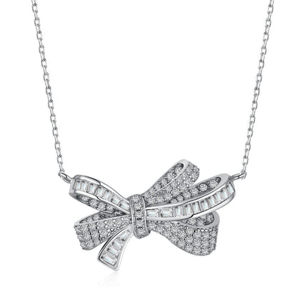 Butterfly Love Bow Glint Sterling Silver Necklace