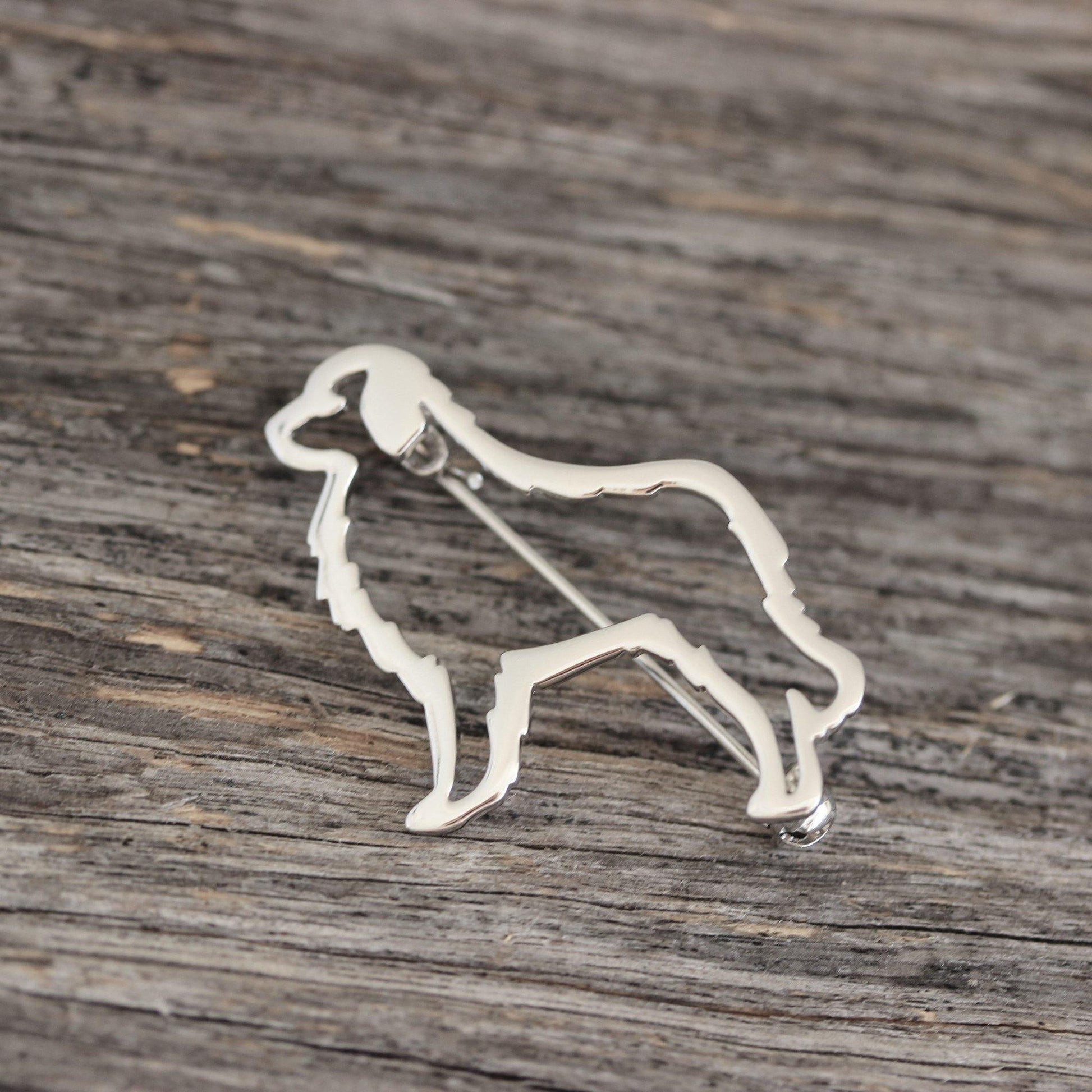 Sterling Silver Dog Puppy Animal Brooch Pin Cut Out Design - STERLING SILVER DESIGNS