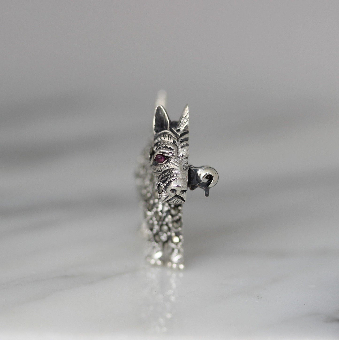 Sterling Silver Marcasite Vintage Inspired Scotty Terrier Dog Brooch Pin - STERLING SILVER DESIGNS