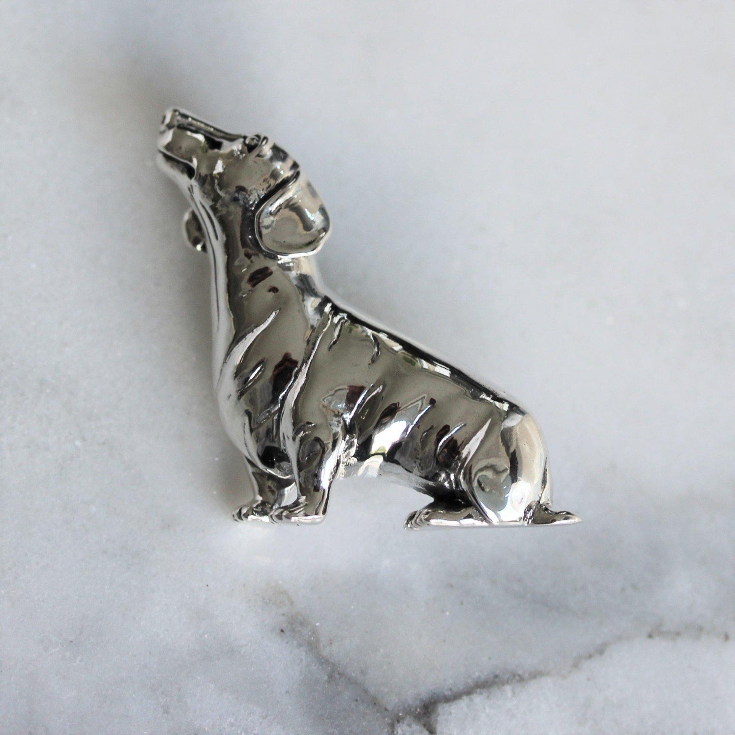 Sterling Silver Dachshund Sausage Dog Animal Brooch Pin Solid Silver - STERLING SILVER DESIGNS