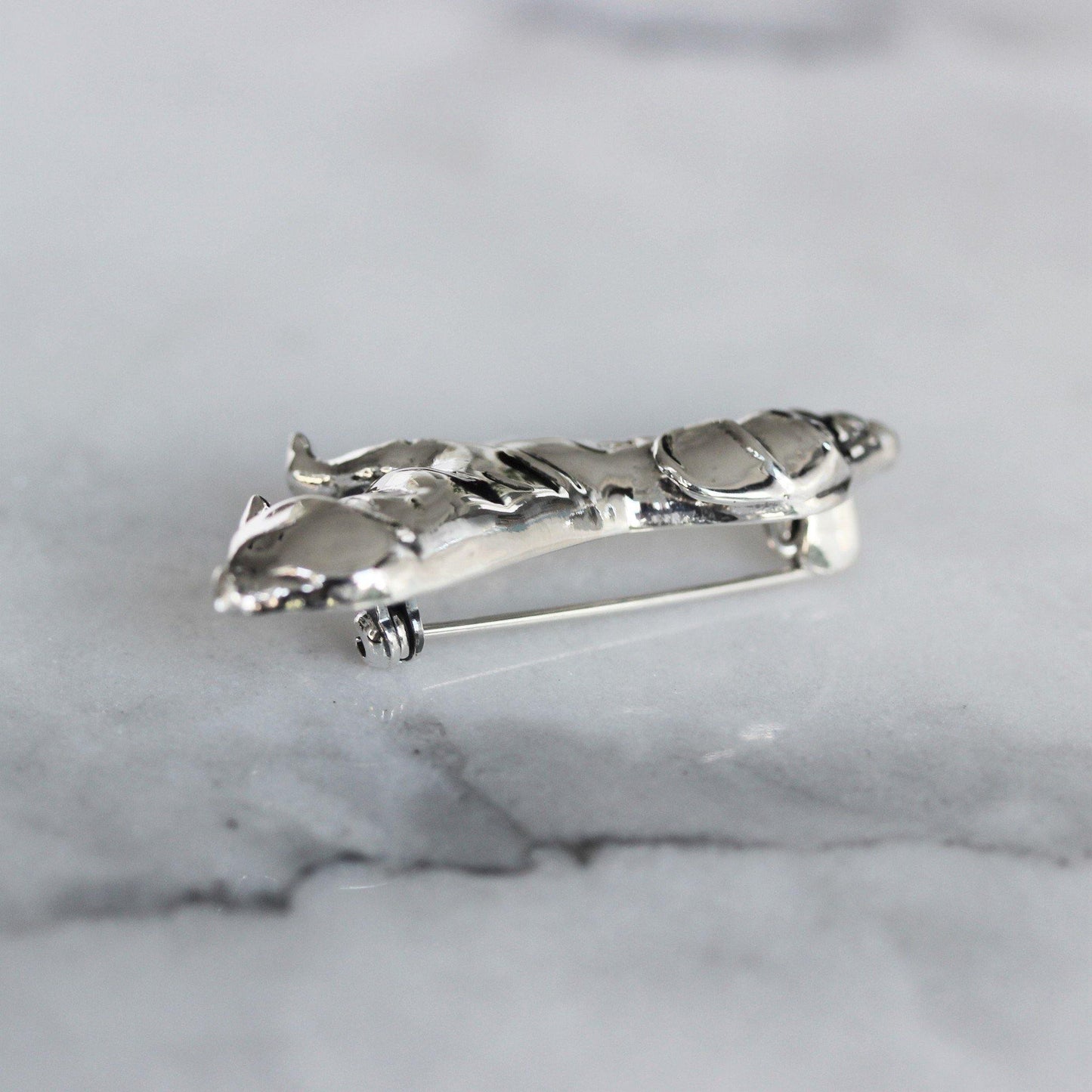 Sterling Silver Dachshund Sausage Dog Animal Brooch Pin Solid Silver - STERLING SILVER DESIGNS